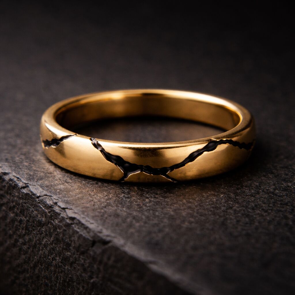 Kintsugi — K18 + Urushi Ring