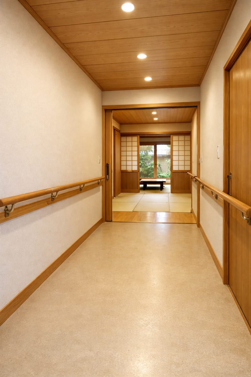 手すり付き廊下