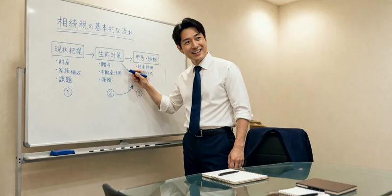 料金表と筆記具の置かれたデスク
