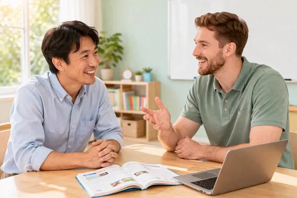 講師と1対1で話すファザーズクラス
