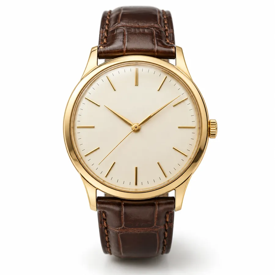 18金ケースの手巻きドレスウォッチ