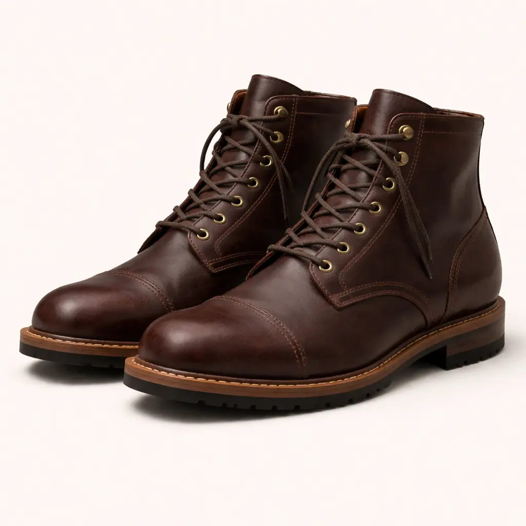 Assembly Boot — Horween leather, Goodyear welt, oil-tanned, brass eyelets