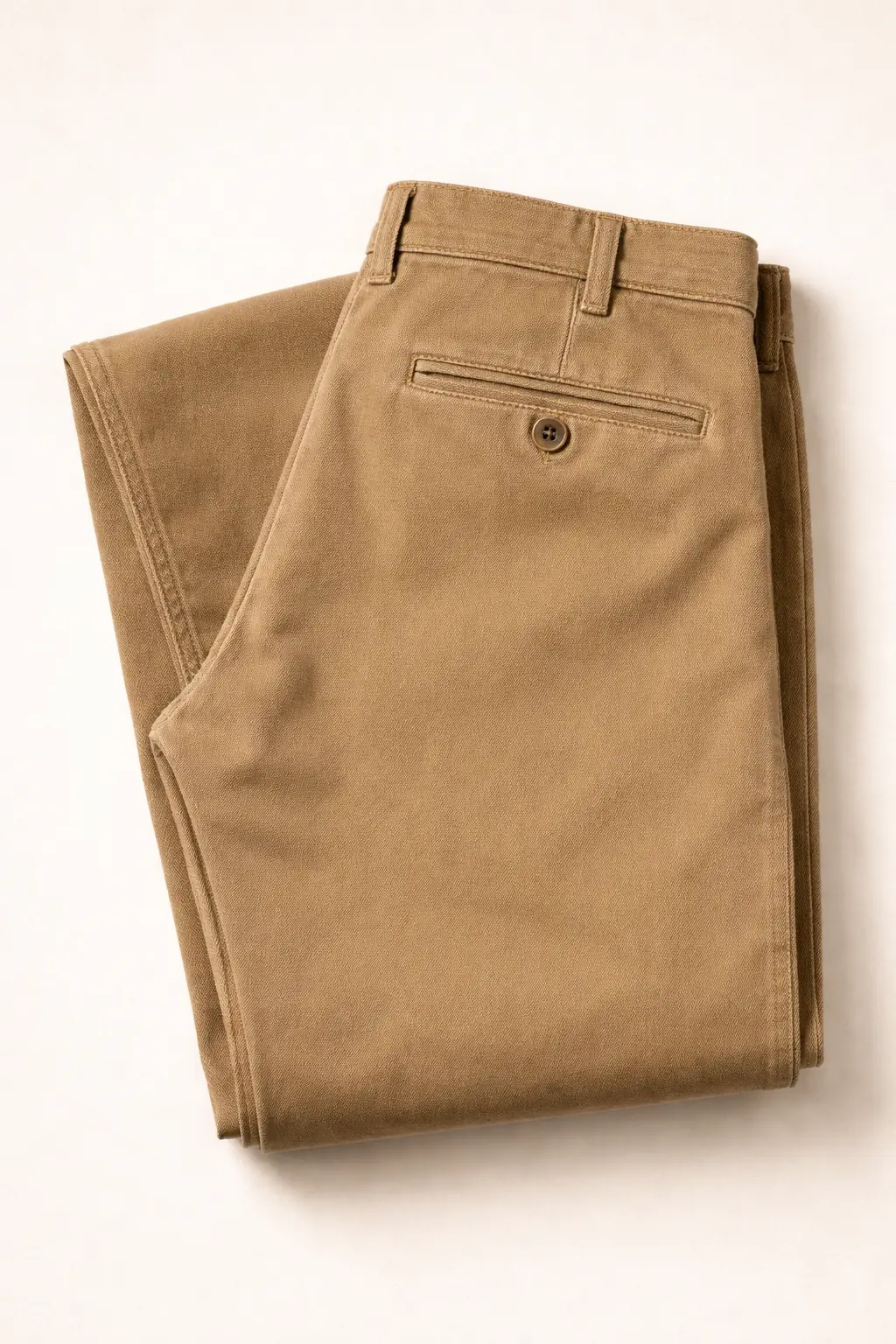 Caldwell chino trousers in aged khaki — relaxed taper, heavy cotton twill