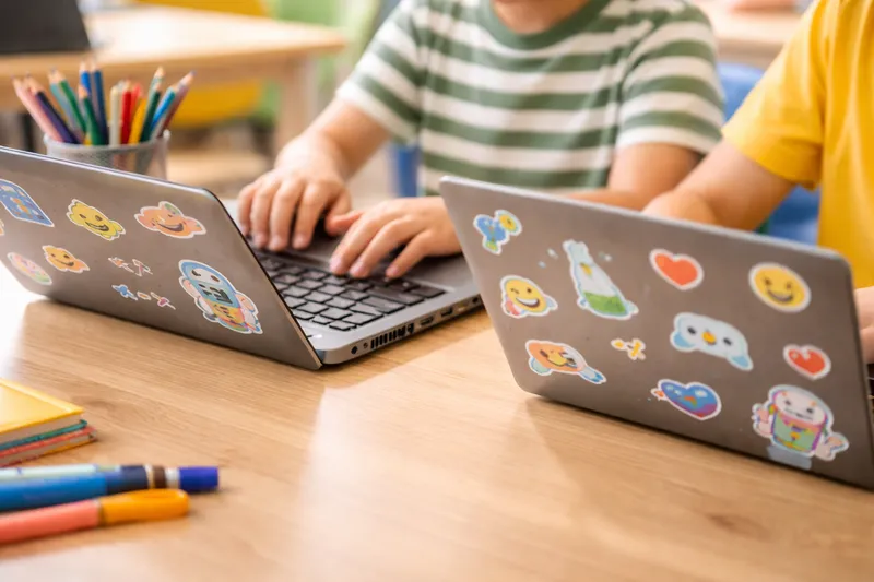 子どもたちがPCに向かって学んでいる教室風景