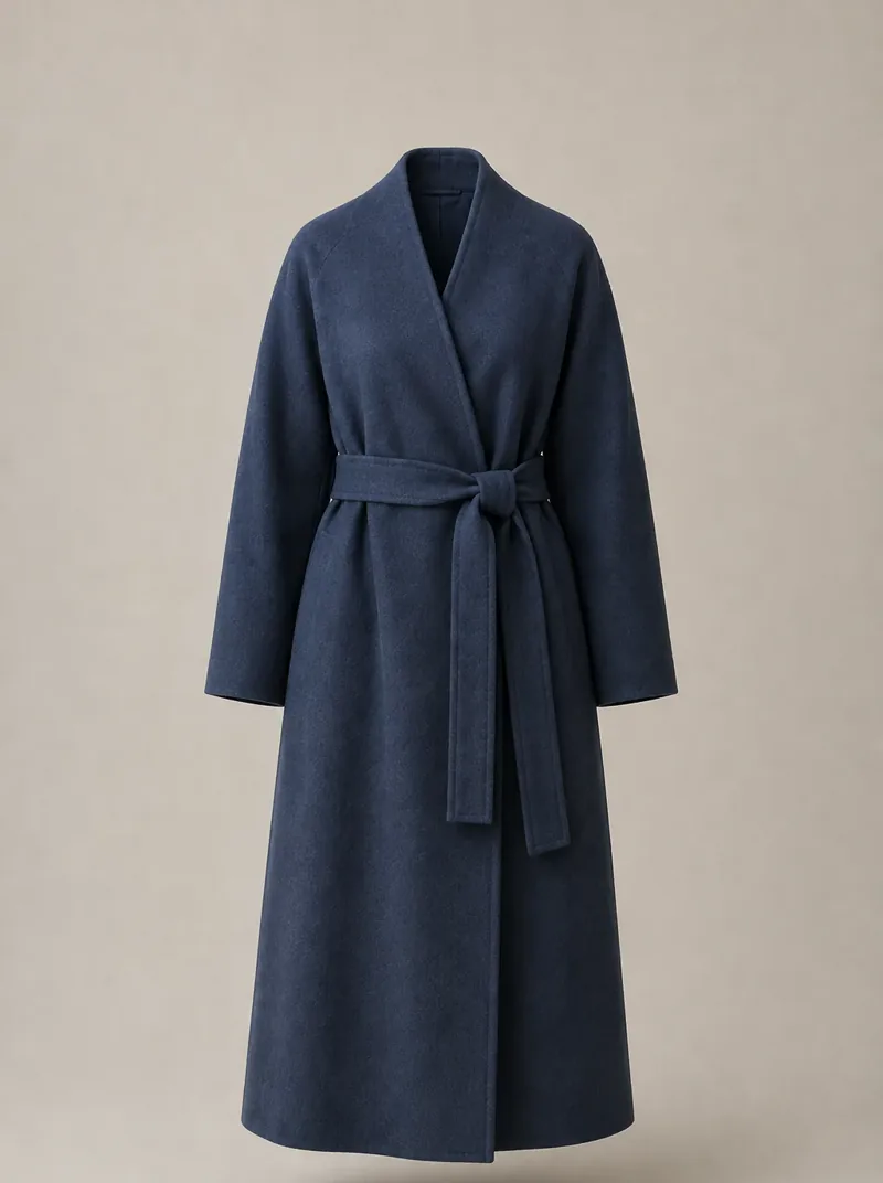 SOFT BELT LONG COAT ブルーの単体カット